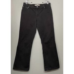 Levis 550 Womens Size 16 M Relaxed Boot Cut Dark Black Denim Jeans Classic
